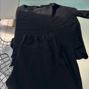 Black Top and Pants Set